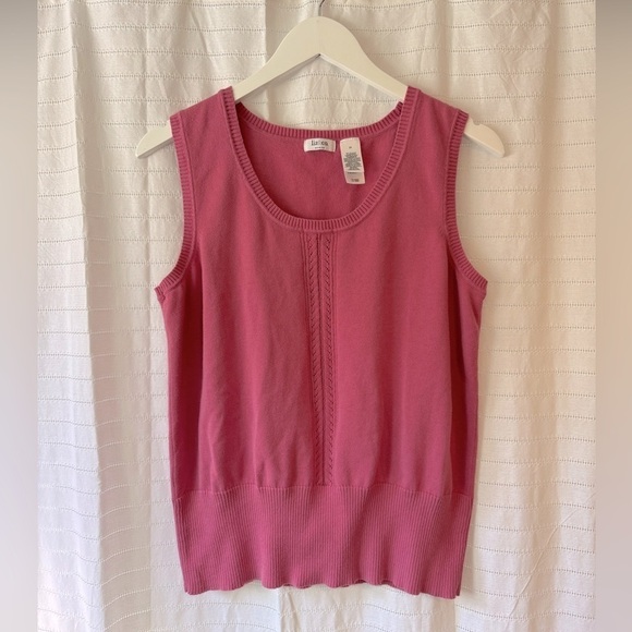 liz & co. Pink Cotton Women’s Retro Y2K Vest - Picture 1 of 3